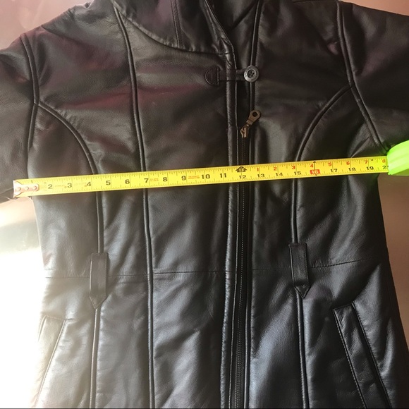 NWOT Wilson’s Black Leather & Leopard Coat - Picture 3 of 8